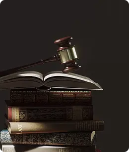 Legal gavel and books